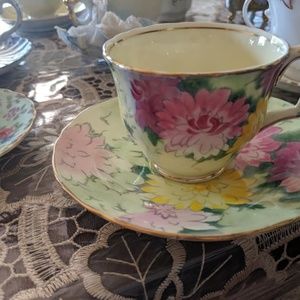 Vintage Crown Staffordshire Bone China Teacup Set